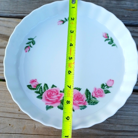 Vintage Christineholm Ceramic Rose Quiche Baking Dish - Picture 6 of 7